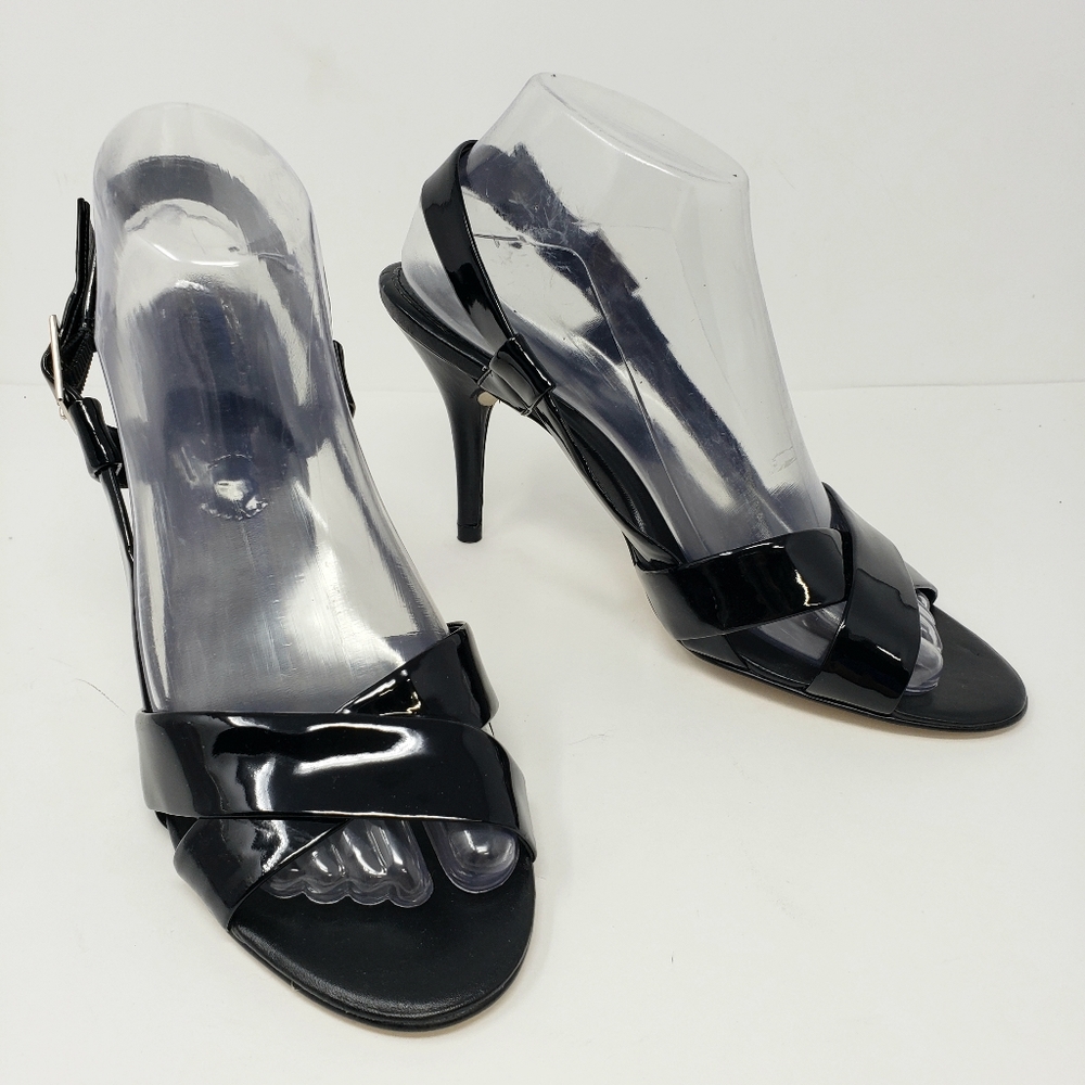 Banana Republic Black Patent Strappy Heels Women